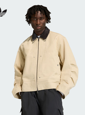 adidas阿迪达斯三叶草飞行员夹克2026春男工装翻领梭织外套KD0584