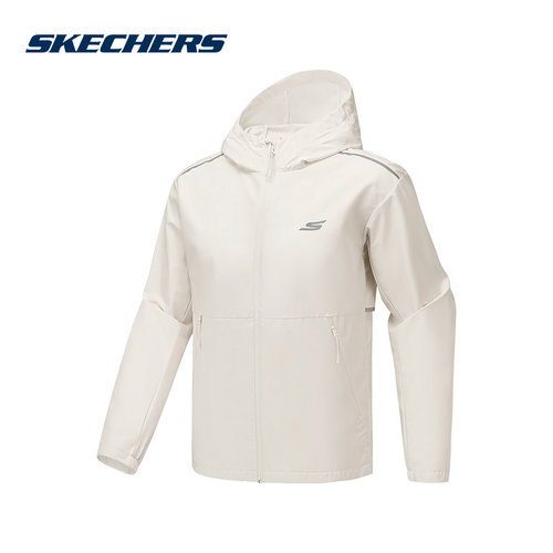 Skechers斯凯奇25秋男款运动休闲防风连帽梭织外套 P325M029/021C
