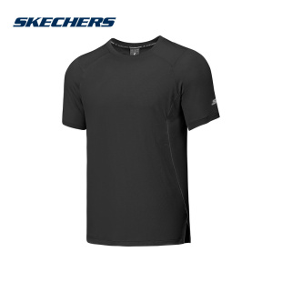P225M018 休闲针织T恤衫 Skechers斯凯奇男子夏季 宽松透气运动短袖