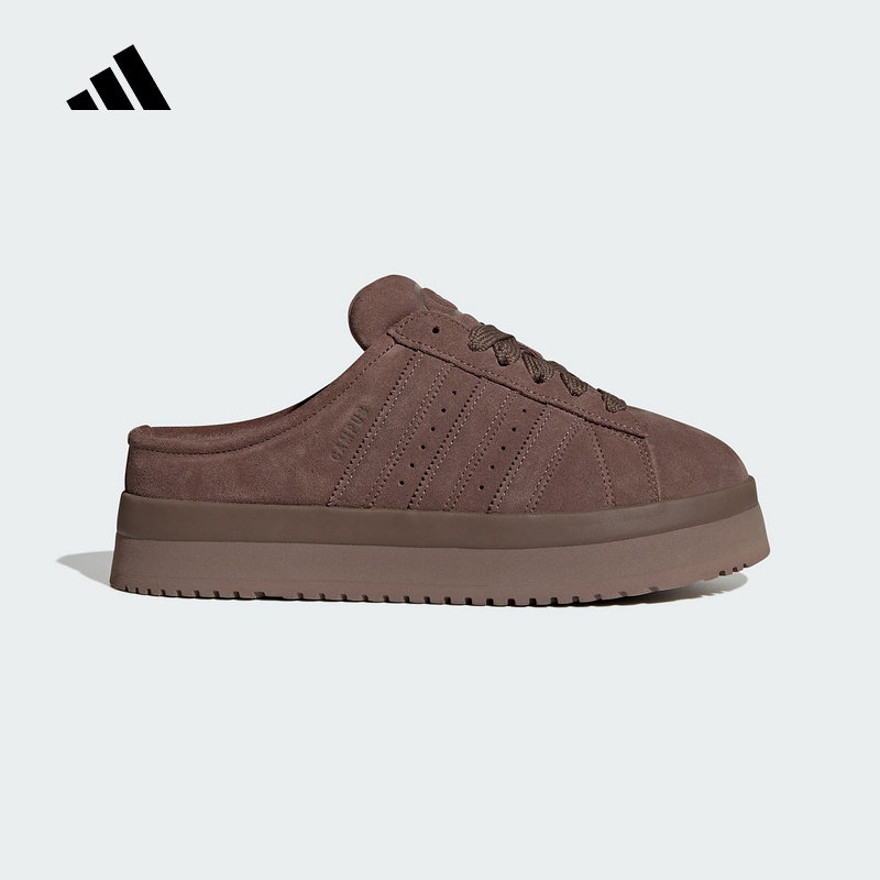 adidas阿迪达斯三叶草加绒棉鞋面包鞋冬女CAMPUS保暖雪地靴JR3731