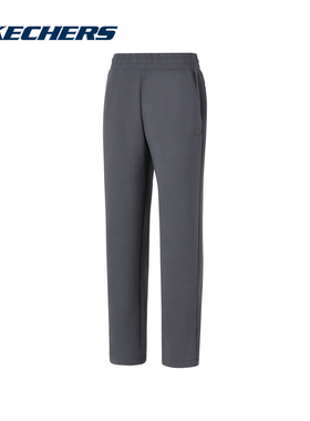 SKECHERS斯凯奇春季女裤休闲运动直筒百搭灰色长裤 P424W144-0403