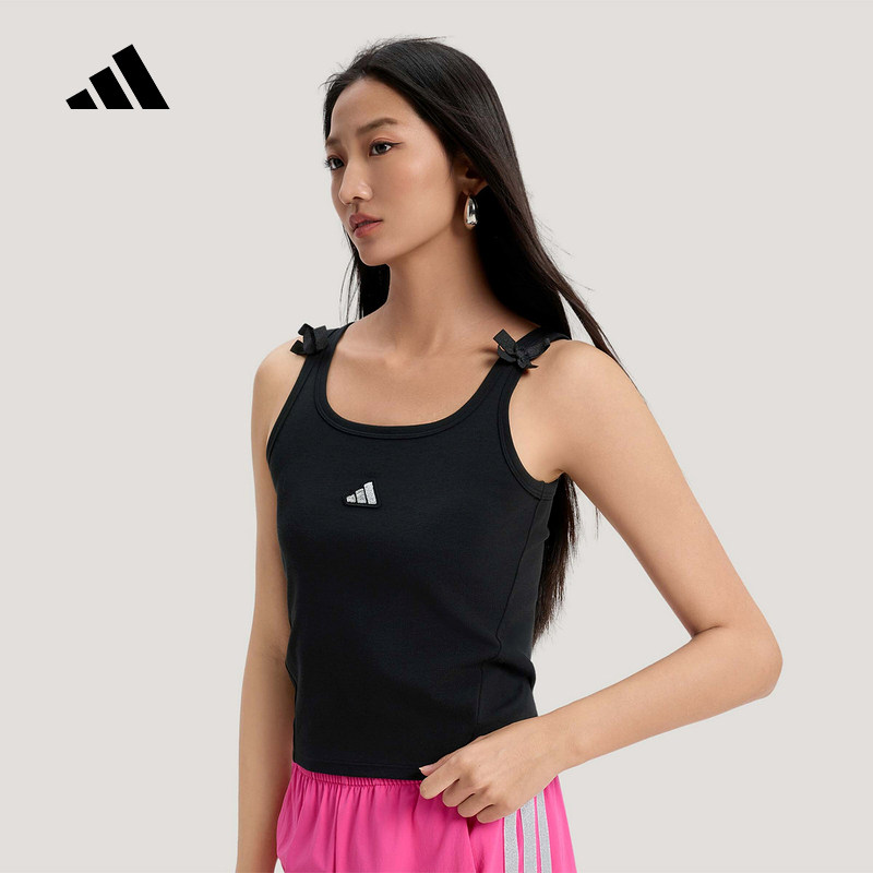 adidas阿迪达斯运动休闲罗纹修身上衣2026春女子舞蹈背心 