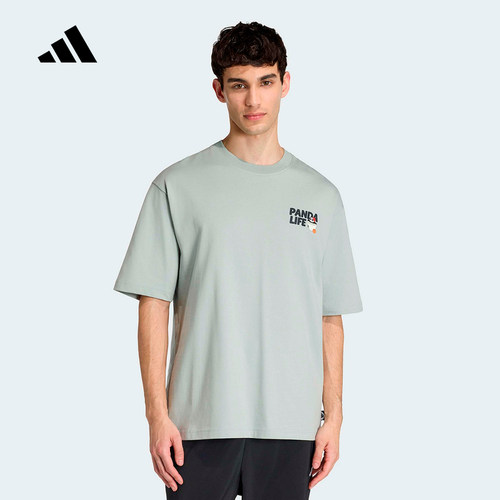 adidas阿迪达斯PANDA CHILL熊猫主题宽松半袖夏男短袖T恤 KB4851