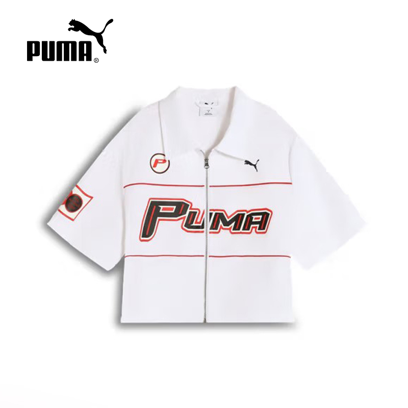 Puma彪马2025夏季新款机车风POLO衫短款女衬衫短袖T恤 