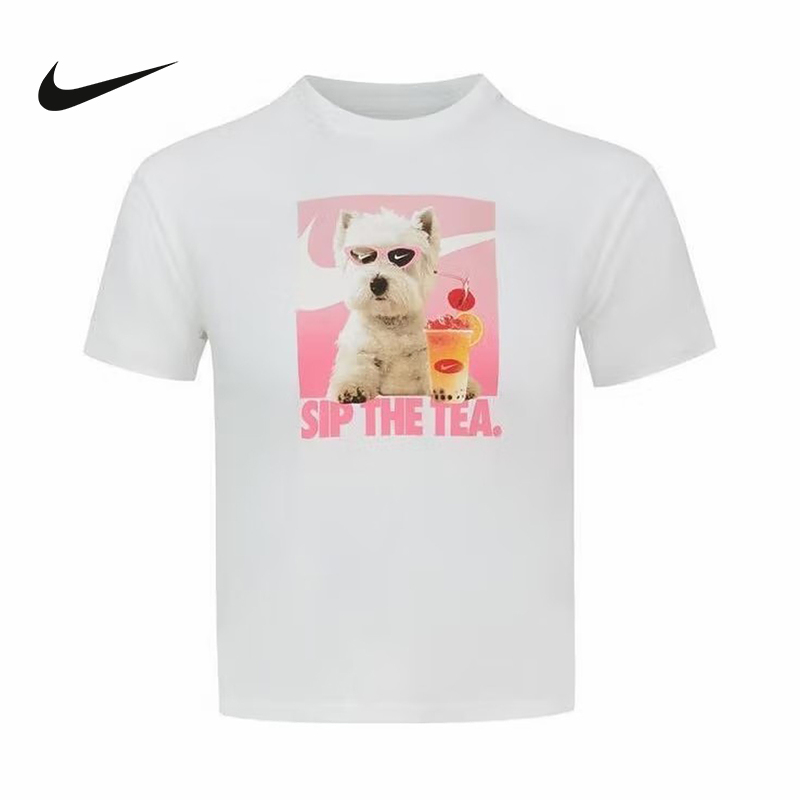 耐克NIKE新品2025夏童短袖针织衫圆领运动可爱舒适T恤 HQ2337-100