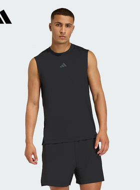adidas阿迪达斯篮球健身运动坎肩无袖T恤2026夏男黑色背心 KD0373
