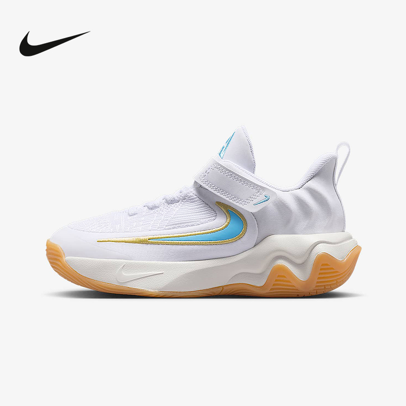 NIKE耐克小童鞋GIANNIS 4字母哥魔术贴运动缓震篮球鞋IH7665-100