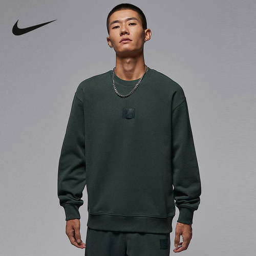 Jordan耐克男卫衣冬季薄绒保暖宽松休闲圆领针织套头衫FV7260-316