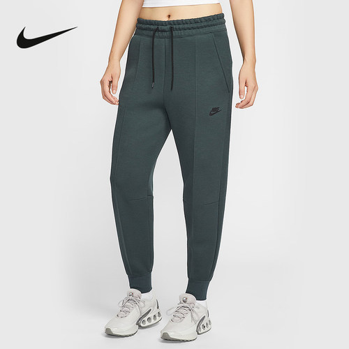Nike耐克女裤束脚长裤中腰休闲运动舒适冬女针织长裤 FB8331-390