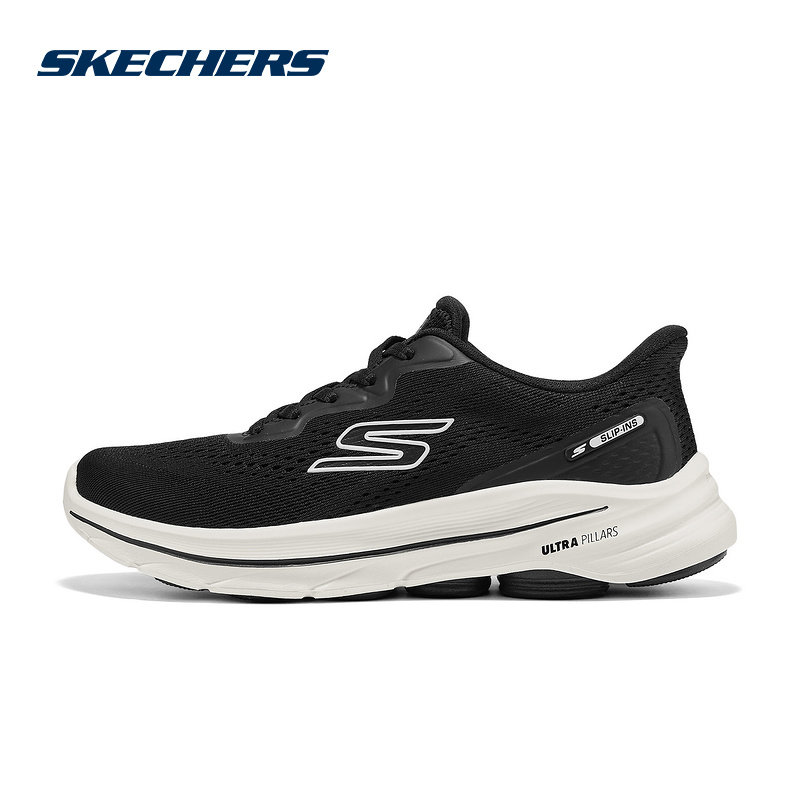 Skechers斯凯奇运动鞋女轻质舒适百搭绑带一脚蹬健步鞋125934/BKW图片