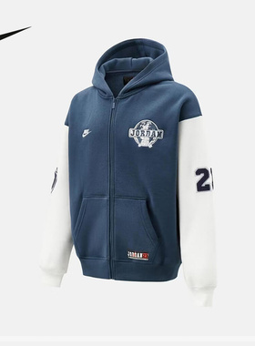 Jordan耐克男篮球运动夹克2026春刺绣logo休闲针织外套IO9824-479