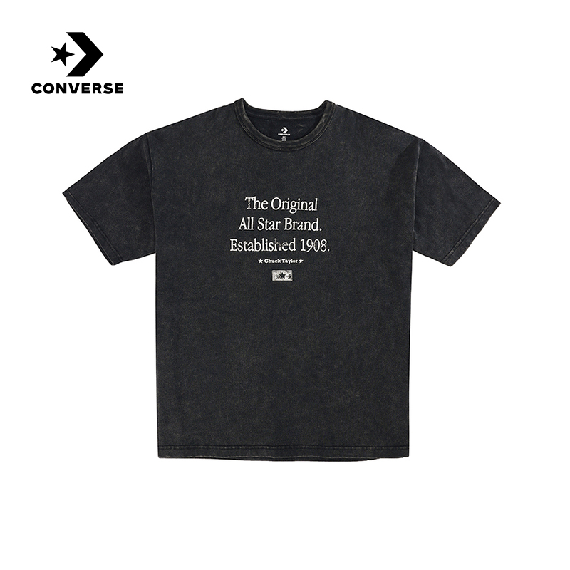 CONVERSE匡威25夏季新款复古水洗字母图案男款短袖T恤 MCH624-023