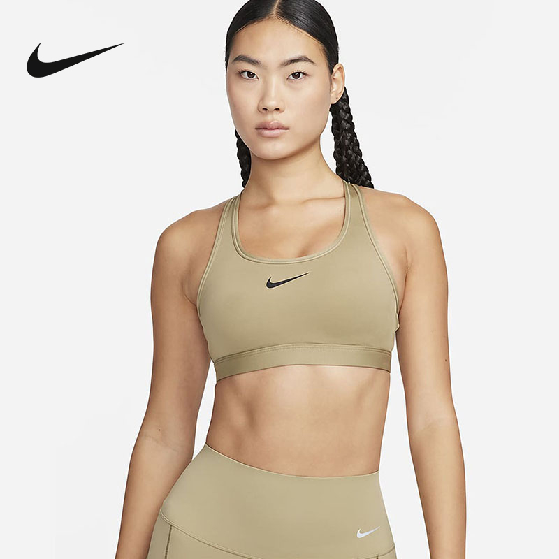 Nike耐克新款SWOOSH中强度支撑速干衬垫BRA运动内衣女DX6822-276 运动服/休闲服装 运动文胸 原图主图