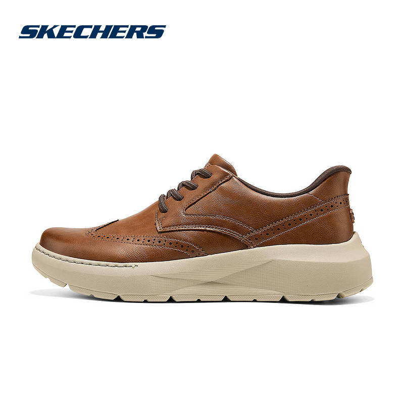 Skechers斯凯奇26春男子休闲皮鞋商务鞋厚底增高德比鞋205704/LUG,运动鞋new,运动休闲鞋,淘宝优惠券,粉丝福利购,淘宝优惠卷