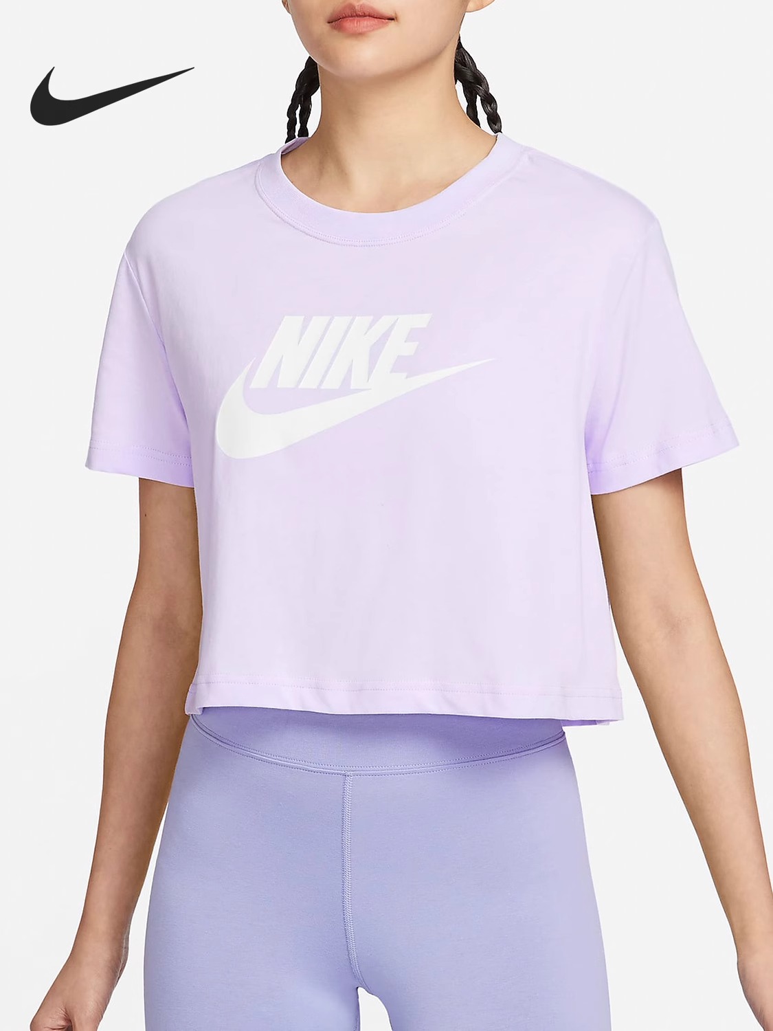 NIKE耐克短袖女2025夏新款运动健身训练服透气高腰T恤BV6176-511