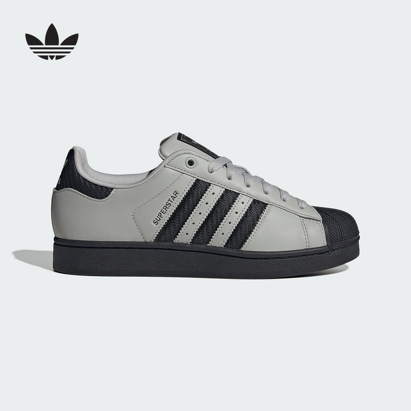 adidas阿迪达斯三叶草板鞋SUPERSTAR II灰色经典男女贝壳头JQ3183