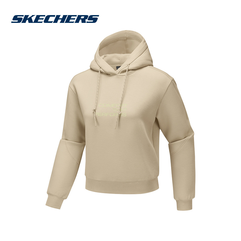 Skechers斯凯奇秋冬季女子休闲卫衣百搭连帽套头衫P425W073-028R