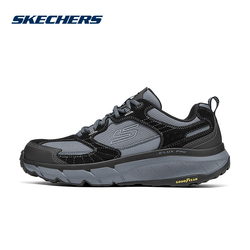 Skechers斯凯奇2025春季新款耐穿男子低帮耐磨运动鞋 237755-BKCC