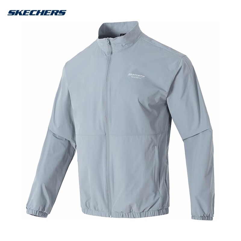 Skechers斯凯奇夏季男子跑步健身运动夹克梭织外套P224M016/02N6