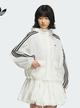 adidas阿迪达斯三叶草25夏女防风服经典运动夹克外套三条纹KB8964