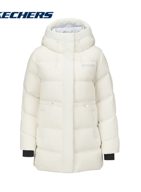 斯凯奇女子夹克25冬新款保暖梭织中长款羽绒服外套P425W092-0074