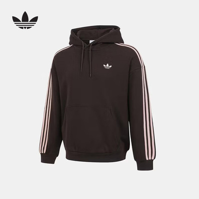 adidas阿迪达斯三叶草基础简约套头衫春男袋鼠口袋连帽卫衣KG3901