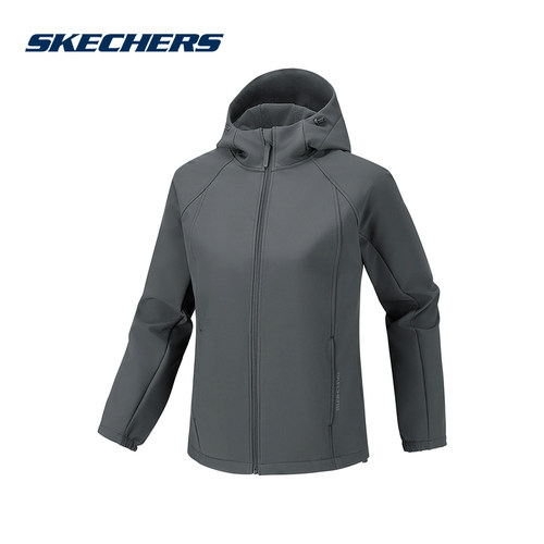 Skechers斯凯奇26春女防风保暖运动连帽梭织外套 P126W001/013P