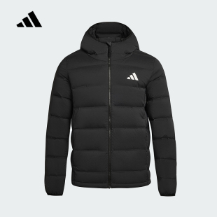 adidas阿迪达斯男子2025冬新款运动休闲短款保暖连帽羽绒服KH3993