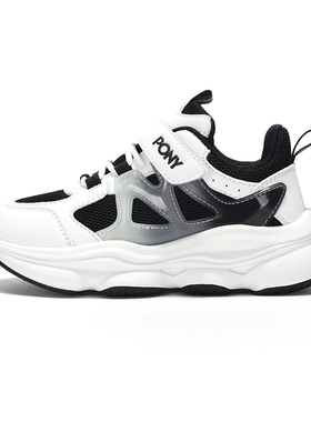 Pony波尼黑色MODERN-K男女童低帮舒适跑步休闲运动鞋234K1MD54BK