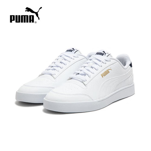 PUMA彪马夏季SHUFFLE男女款经典复古百搭透气板鞋小白鞋309668-01