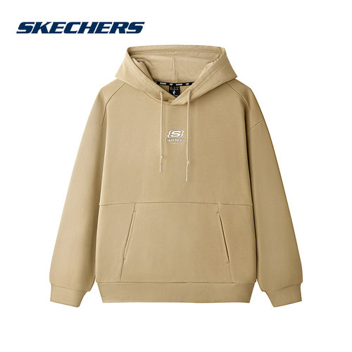 Skechers斯凯奇男女同款宽松针织休闲连帽套头卫衣L125U044-00VC
