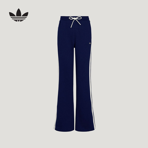 adidas阿迪达斯三叶草喇叭裤2026春女运动休闲舒适针织长裤KY2163