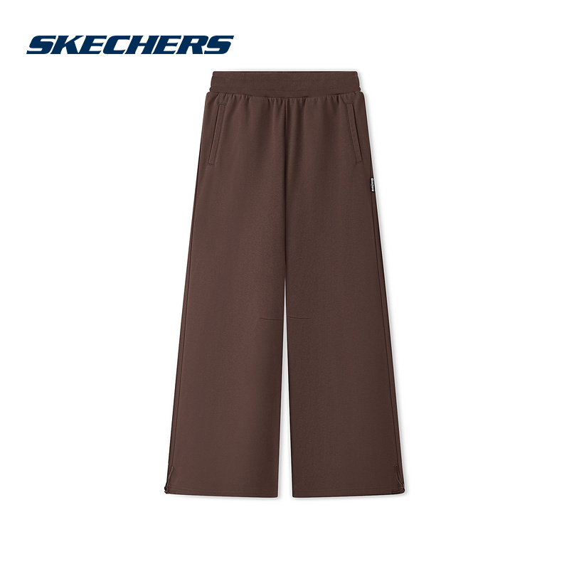 Skechers斯凯奇女士秋季新款阔腿宽松休闲运动长裤 L325W017/05U5