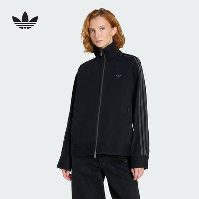 阿迪达斯Adidas三叶草女子美式复古休闲运动立领夹克外套 KF2311