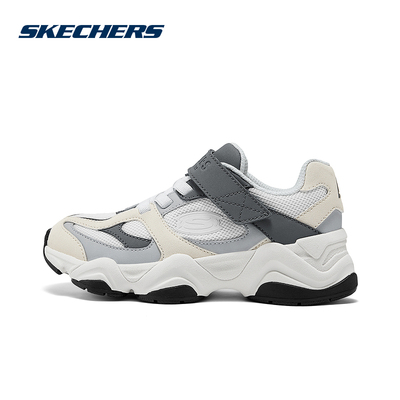 Skechers斯凯奇童鞋魔术贴复古老爹鞋低帮舒适运动鞋405346L/WGY