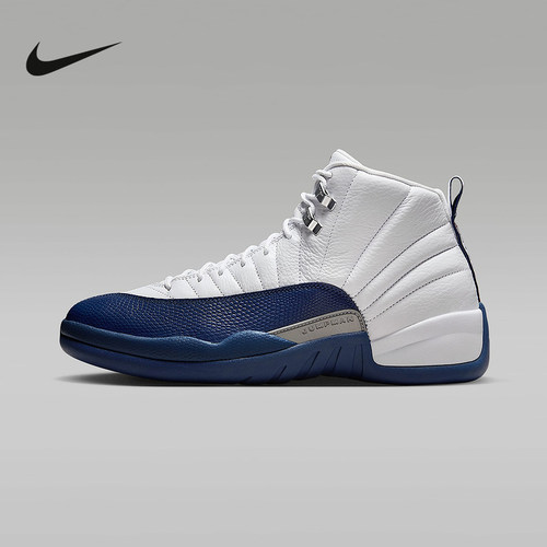 耐克男鞋Air Jordan 12 AJ12蓝白复刻鞋高帮复古篮球鞋CT8013-114