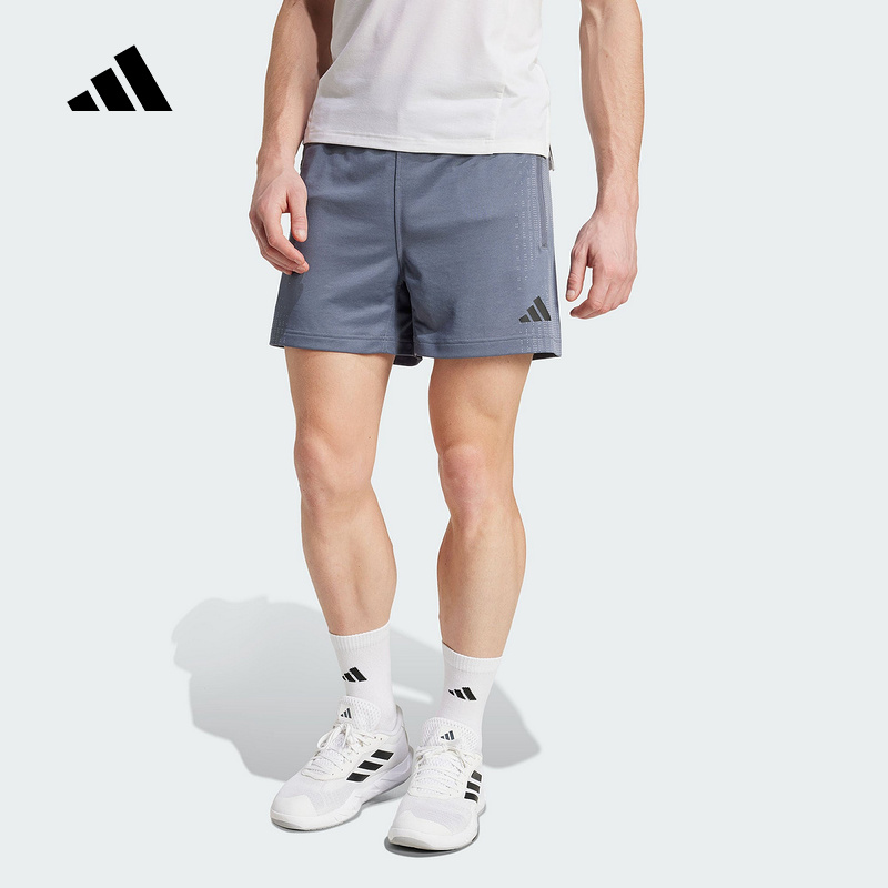adidas阿迪达斯25夏男针织运动健身短裤CLIMACOOL+清风面料JI8190