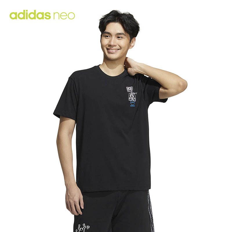 Adidas阿迪达斯neo2022夏新款KEITH HARING男装运动短袖T恤HD7269 运动服/休闲服装 运动T恤 原图主图