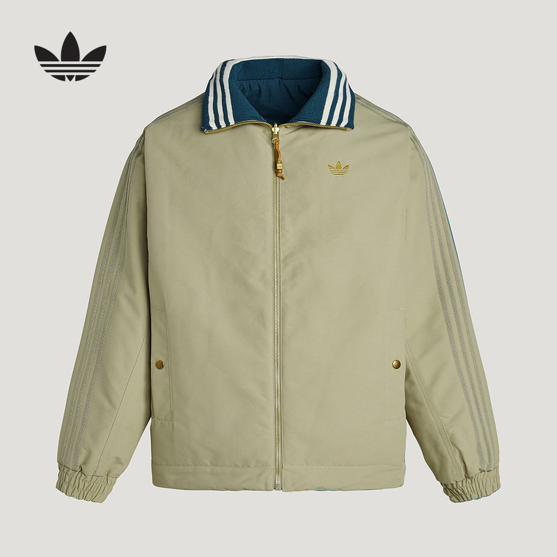 阿迪达斯三叶草新年款棉服26新款男子保暖双面穿运动外套 KT0640