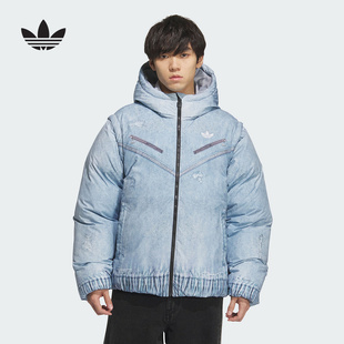 KC2632 保暖可拆卸连帽男短羽绒服 adidas阿迪达斯三叶草冬季 新款