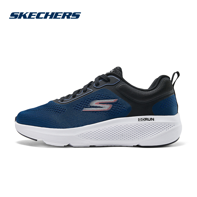 SKECHERS斯凯奇春季男GO RUN厚底缓震网面透气运动鞋 220333-NVBK