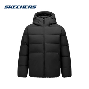 Skechers斯凯奇男士秋冬季防泼水梭织连帽棉服外套P425M201/0018