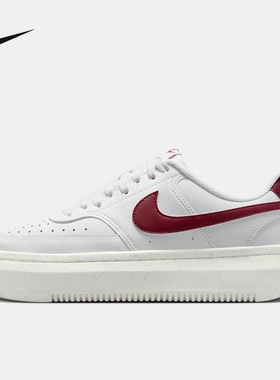 Nike耐克女鞋Court Vision Alta白红复古厚底休闲板鞋DZ5394-103