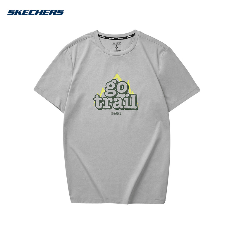 SKECHERS斯凯奇夏季男子百搭休闲运动短袖T恤针织衫L224M005/022D