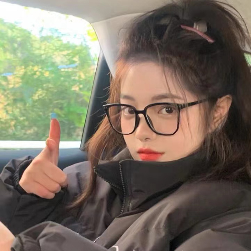 gm黑框眼镜女素颜神器