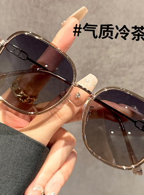 冷茶色大框偏光墨镜女款高级感