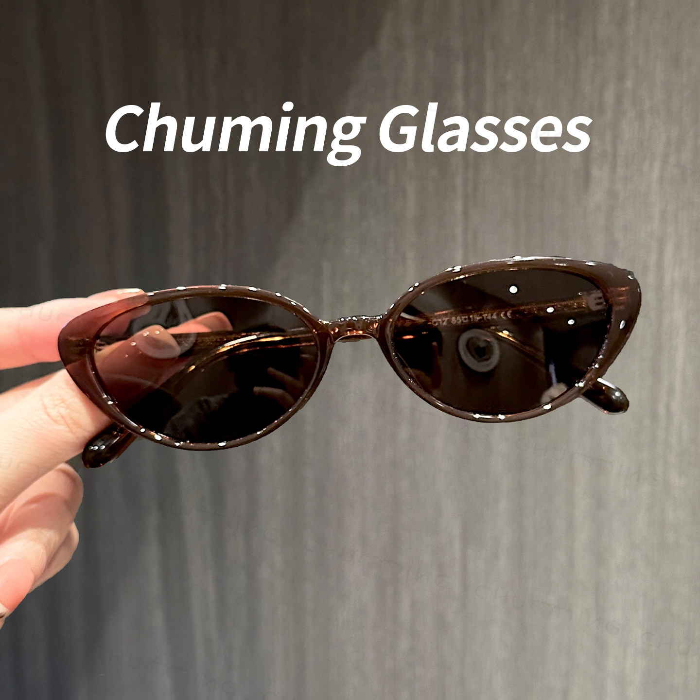 大框椭圆形猫眼墨镜女带度数2026新款显脸小防紫外线太阳镜UV400