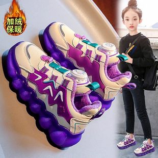 法国Uamtor女童运动鞋2025秋冬新款儿童鞋子透气老爹鞋冬季二棉鞋