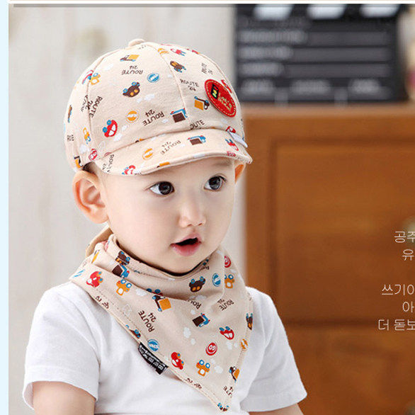 英国DGKP男宝宝帽子春秋洋气时尚儿童鸭舌帽婴儿帽子口水巾套装,童装/婴儿装/亲子装,帽子,淘宝优惠券,粉丝福利购,淘宝优惠卷
