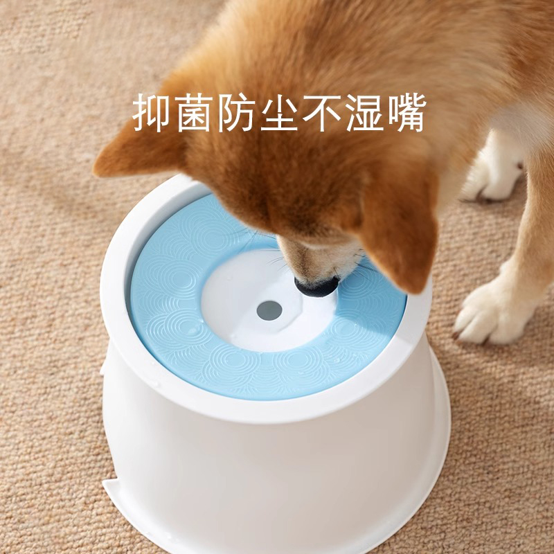 狗狗喝水漂浮碗不湿嘴水盆浮力饮水器猫咪护颈高脚碗防打翻宠物碗